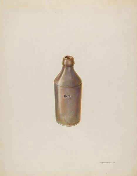 Earthenware Ale Bottle, c. 1937. Creator: Gerald Transpota