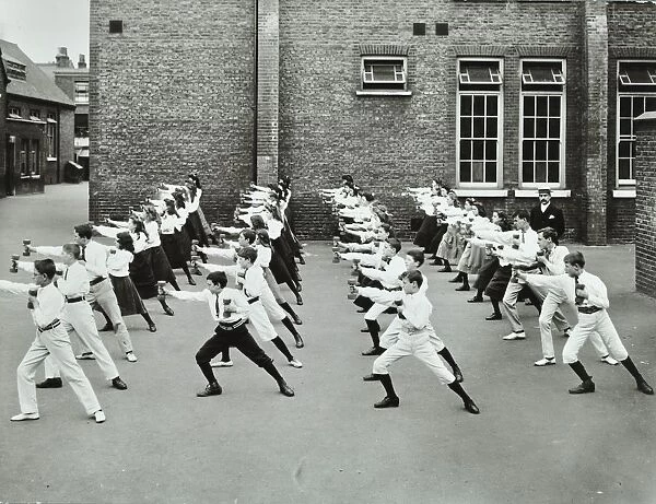 Exercise drill, Crawford Street School, Camberwell, London, 1906
