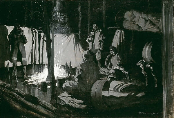 First and Best Camp of the Trip, 1895. Creator: Frederic Remington