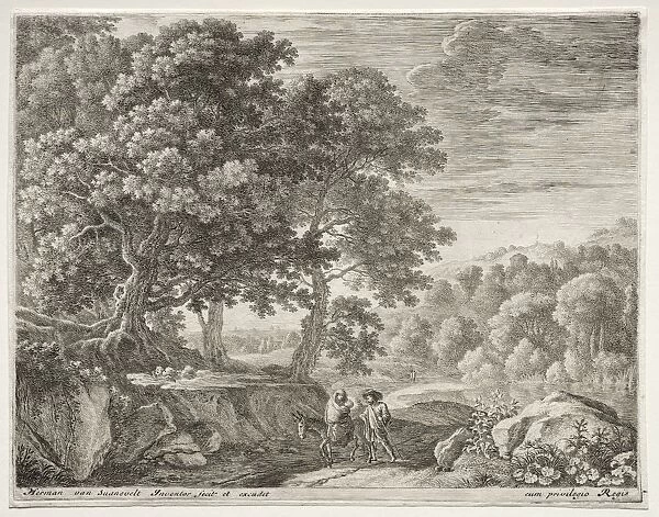 The Flight Into Egypt, c. 1652-1654. Creator: Herman van Swanevelt (Dutch, c. 1600-1655)