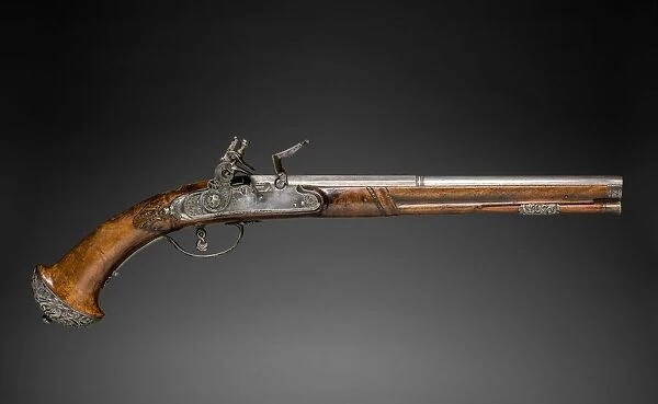 Flintlock Pistol, c. 1690-1700. Creator: Gio Borgognone (Italian); Lazarino Cominazzo (Italian)
