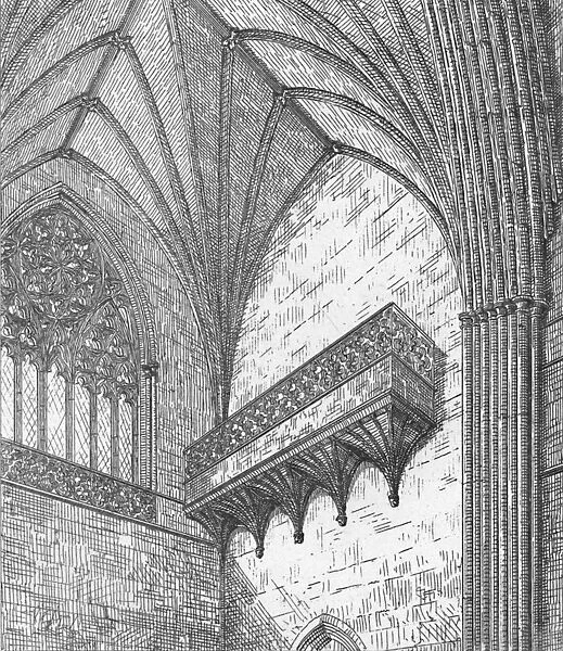 Gallery, North Transept. Exeter Cathedral, 1847. Creator: George Truefitt