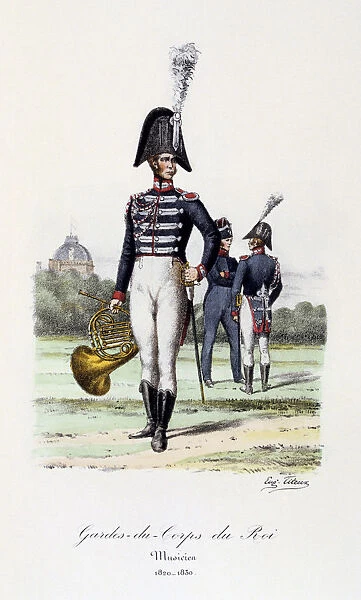Gardes-du-Corps de Roi, Musicien, 1820-30. Artist: Eugene Titeux