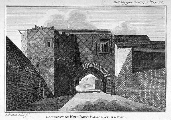 Gateway of King Johns Palace at Old Ford, Poplar, London, 1793. Artist: Thomas Prattent
