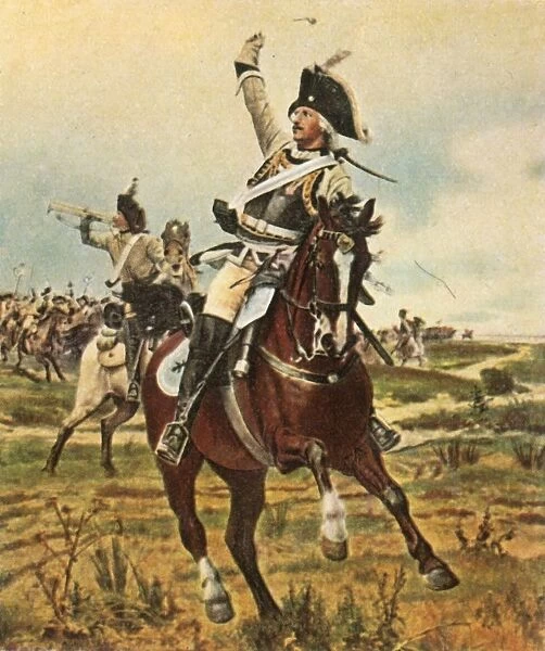 General Seydlitz gives the signal to advance at Rossbach, 5 November 1757, (1936)