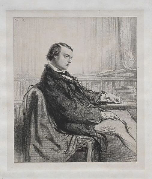 Gentlemen of the Press: Theodore de Banville, 1853. Creator: Paul Gavarni (French, 1804-1866)
