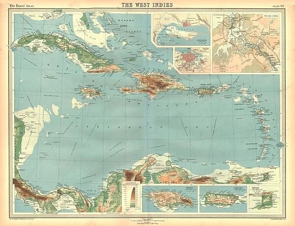 Geographical map of the West Indies