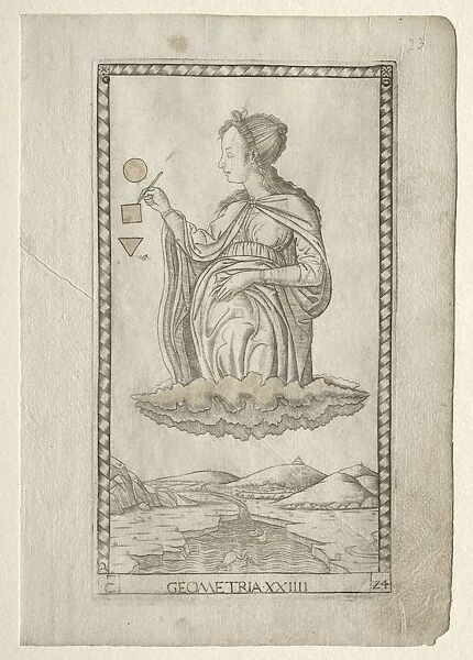Geometry (from the Tarocchi, series C: Liberal Arts, #24), before 1467