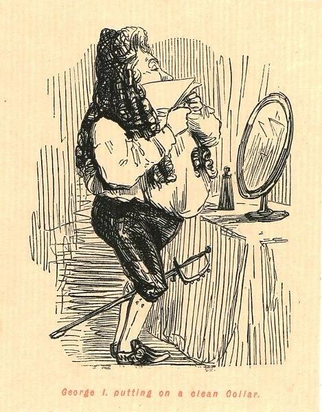 George I. putting on a clean Collar, 1897. Creator: John Leech