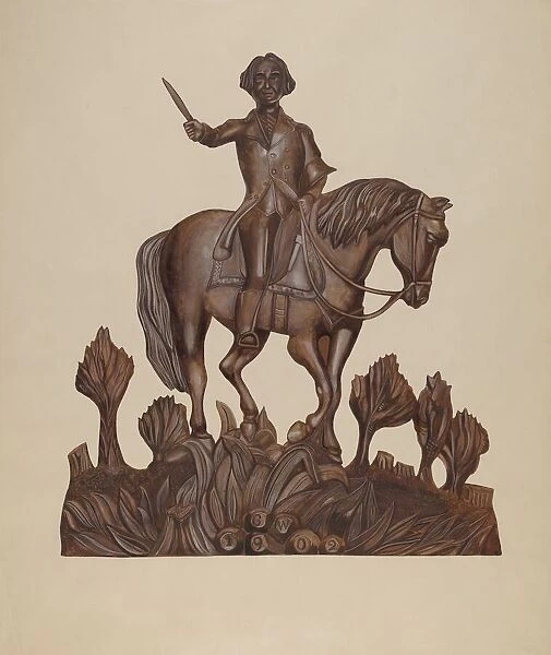 George Washington on Horseback, c. 1938. Creator: Wilbur M Rice
