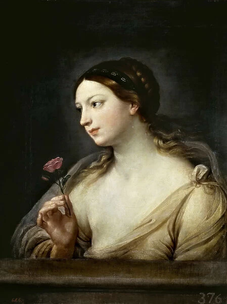 Girl with a Rose, 1630-1635. Creator: Reni, Guido (1575-1642)