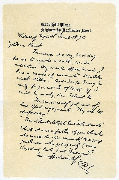 A hand-written letter, 1870 (1899)