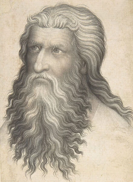 Head of a Bearded Man, 1360-80. Creator: Anon