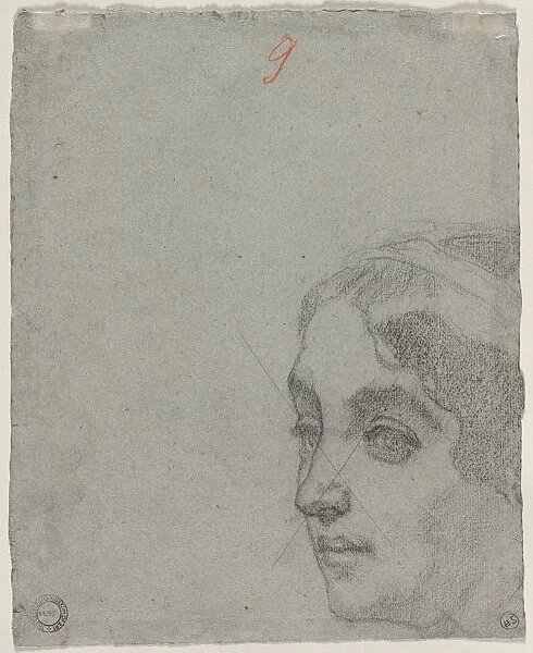 Head of a Woman (verso), c. 1857. Creator: Thomas Couture (French, 1815-1879)
