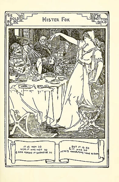 Illustration for 'Mr. Fox?, from English Fairy Tales, 1890. Creator: Batten, John Dickson (1860-1932). Illustration for 'Mr. Fox?, from English Fairy Tales, 1890. Creator: Batten, John Dickson (1860-1932)