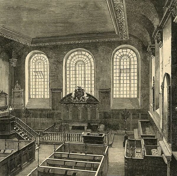 Interior of St. Michaels, Wood Street, 1876, (1897). Creator: Unknown
