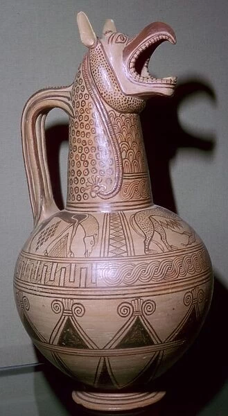 Jug with a griffin-head spout, Greek, c675-c650 BC