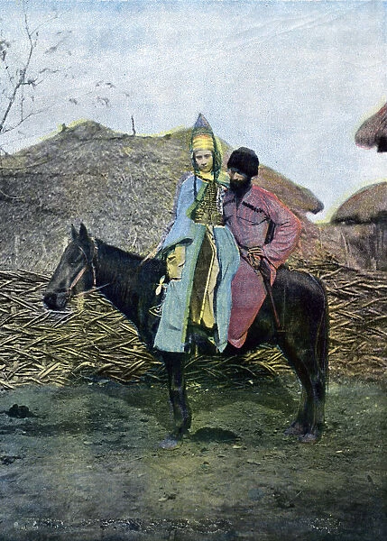 Kabardin couple on a journey, c1890