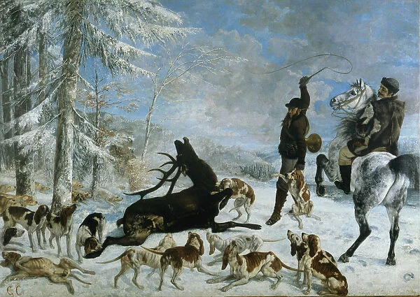 The kill of deer (L Hallali au cerf), ca 1867
