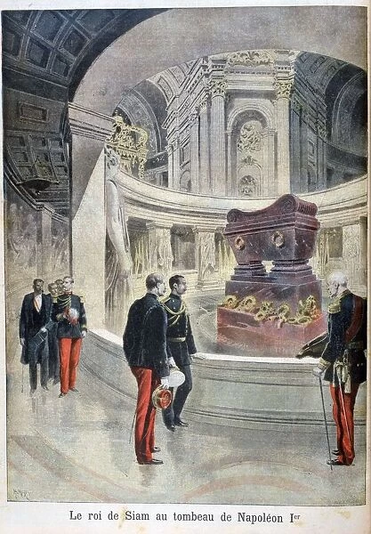 The King of Siam at the tomb of Napoleon I, Paris, 1897. Artist: Henri Meyer