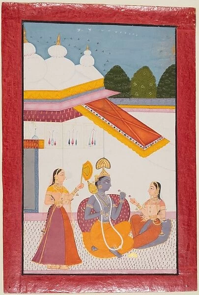 Krishna under a canopy, c. 1680. Creator: Unknown