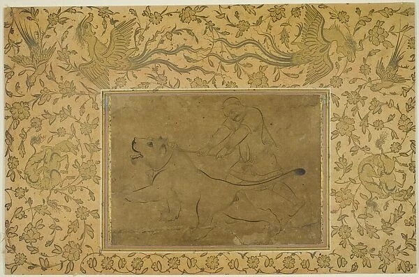 The Lion Tamer, Safavid dynasty (1501-1722), early 17th century. Creator: Sadiqi Beg