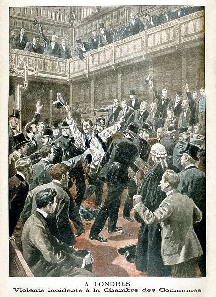 In London, Violent incident in the Chamber of Commons, 1901