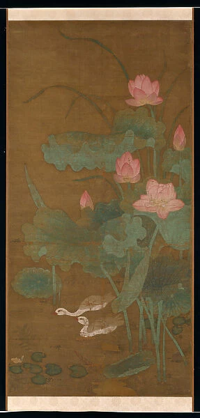 Lotus and waterbirds, ca. 1300. Creator: Unknown
