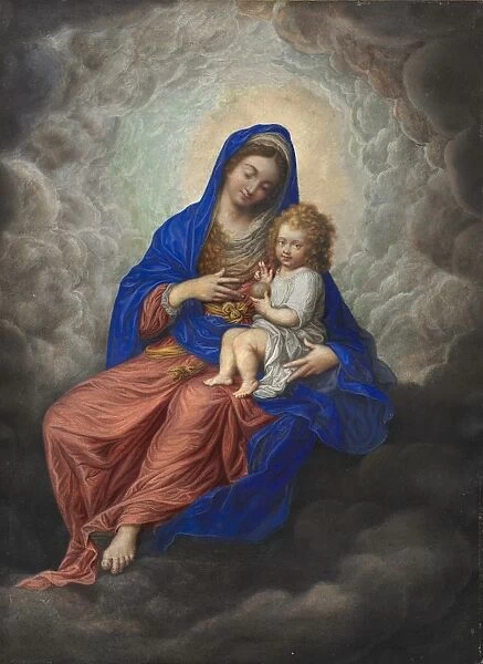 Madonna and Child in Glory, c. 1605-1617. Creator: Isaac Oliver (French, c. 1565-1617)