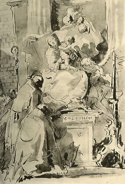 Madonna enthroned and two Bishops, mid 18th century, (1928). Artist: Giovanni Battista Tiepolo
