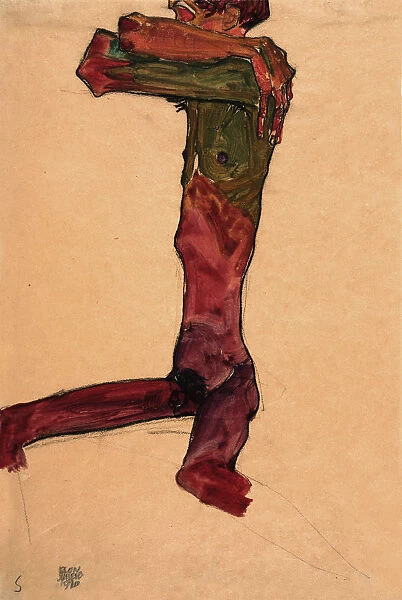 Male Nude, 1910. Creator: Schiele, Egon (1890-1918)