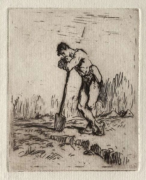 Man Leaning on a Spade. Creator: Jean-Francois Millet (French, 1814-1875)