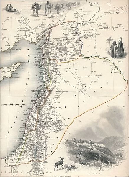 Map of Syria, 1851. Artist: John Tallis