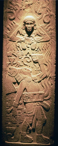 Mayan sculpture of a sun-god