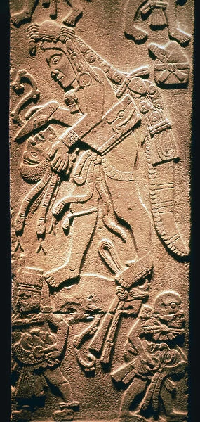 Mayan stela showing human sacrifice