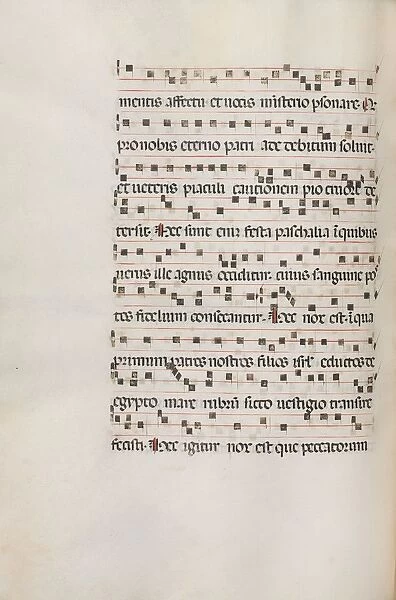 Missale: Fol. 154v: Music for Exultet, 1469. Creator: Bartolommeo Caporali (Italian, c