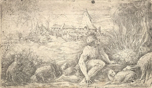 Moses and the burning bush, ca. 1544-47. Creator: Andrea Schiavone