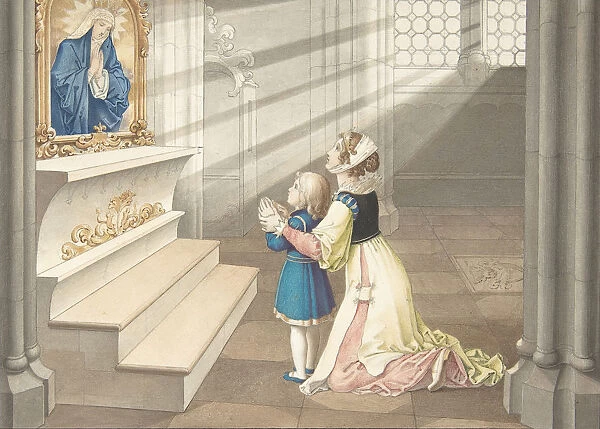 Mother and Daughter in Prayer, ca. 1811-17. Creator: Julius Schnorr von Carolsfeld