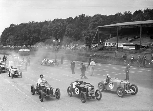 Motor race at Donington Park, Leicestershire, 1936. Artist: Bill Brunell
