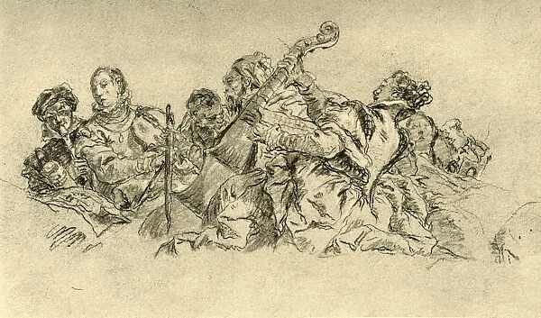 Musicians, 1752, (1928). Artist: Giovanni Battista Tiepolo