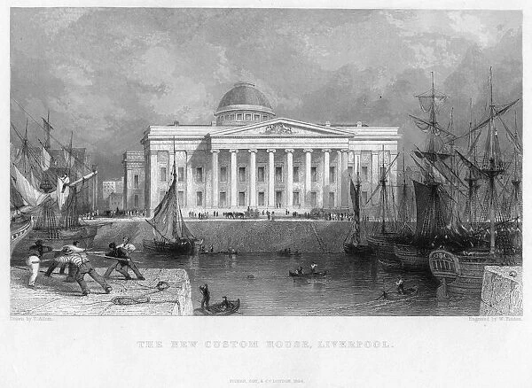 The New Custom House, Liverpool, 1836. Artist: W Finden