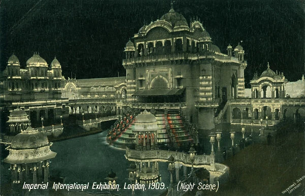 Night scene at the Imperial International Exhibition, White City, London, 1909