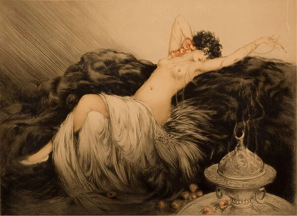Nude with Black Fur. Creator: Icart, Louis Justin Laurent (1888-1950)