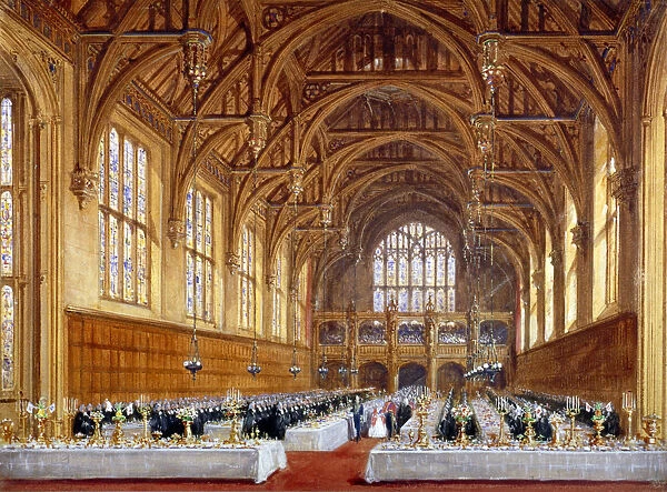 Opening of the new hall at Lincolns Inn, Holborn, London, 30th October 1845. Artist