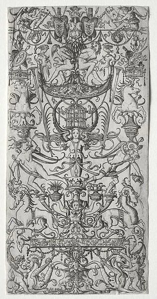 Ornament Panel with a Bird Cage, c. 1500-1512. Creator: Nicoletto da Modena (Italian)