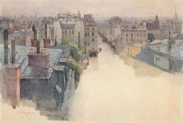 Paris viewed from Montmartre, 1915. Artist: Eugene Bejot