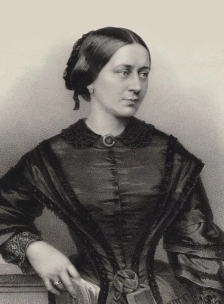 Portrait of Clara Schumann (1819-1896), 1860. Creator: Hanfstaengl, Franz (1804-1877)