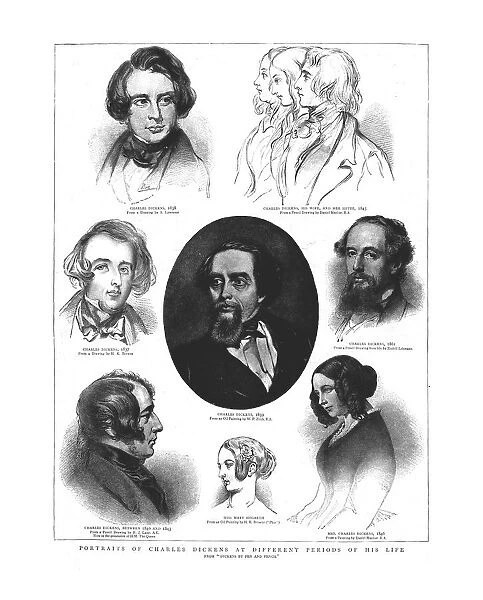 Portraits of Charles Dickens at different periods in his life, 1862