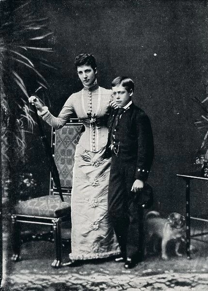 Queen Alexandra and her second son, the future King George V, c1877 (1910). Artists: Sir Richard Holmes, W&D Downey