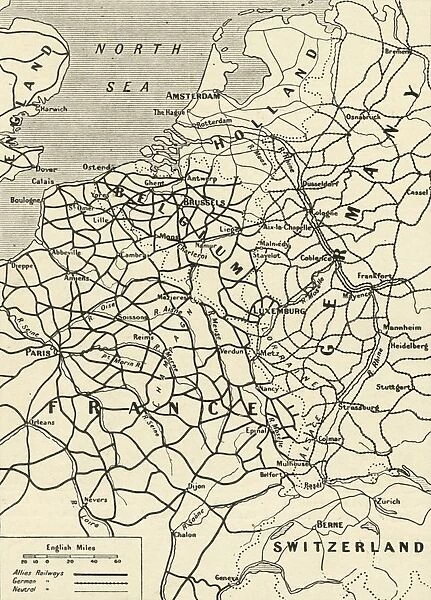 Railway Systems of the Allies and Germany, 1916. Creator: Unknown